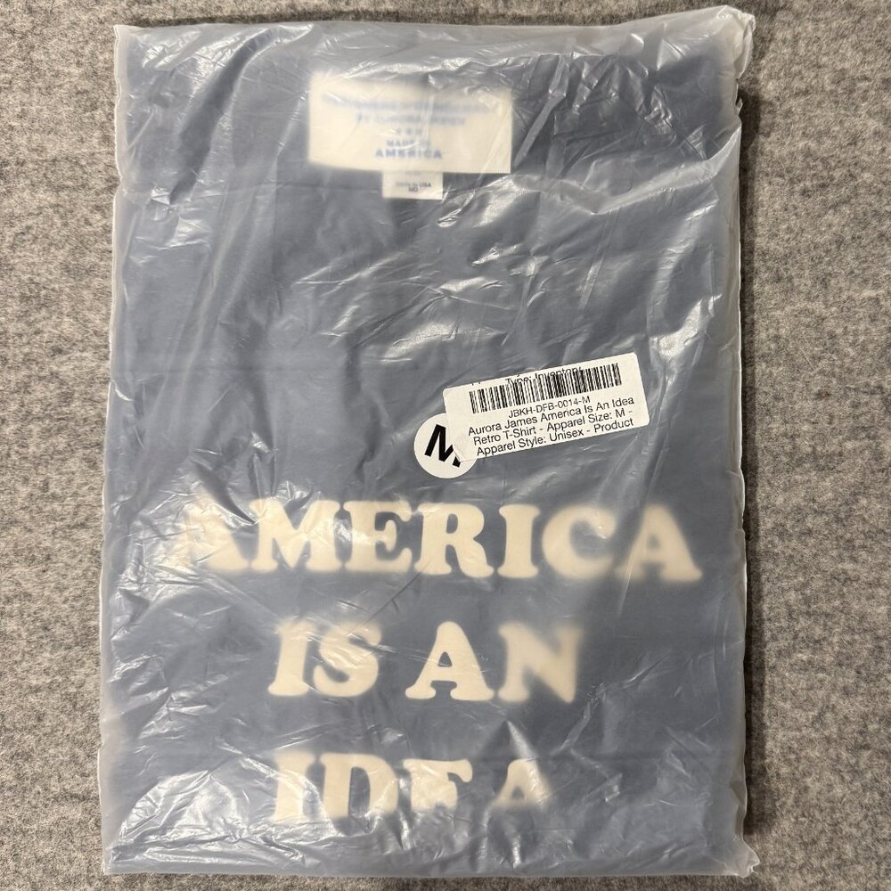 Aurora James - "America Is An Idea" -  Ringer T-Shirt - Unisex Size M - Picture 2 of 3